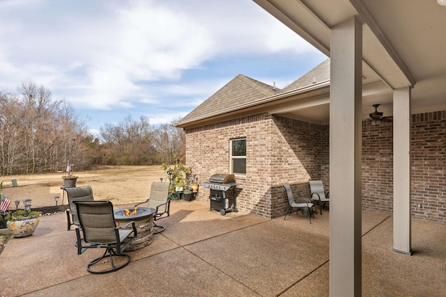 view of patio featuring grilling area