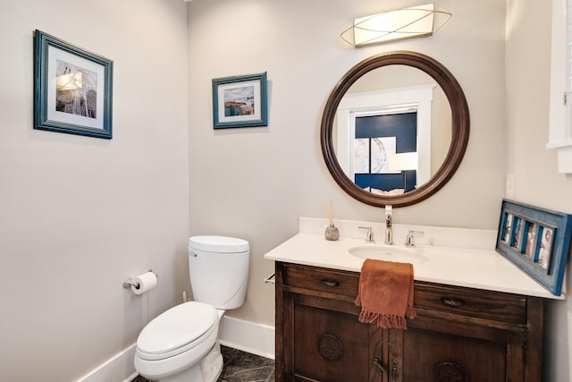 bathroom with toilet and vanity