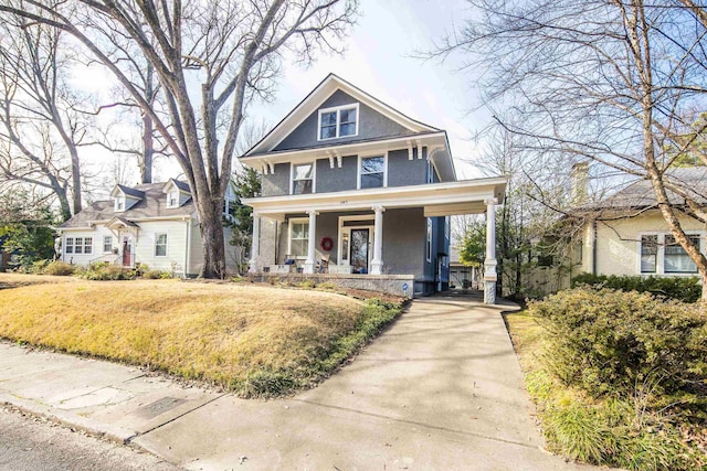 view of front of property with covered porch