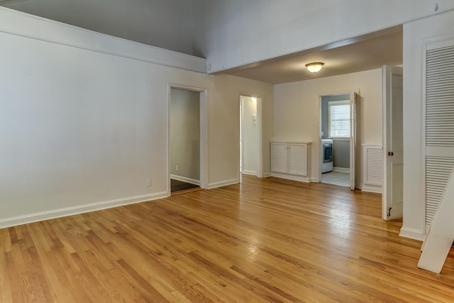 unfurnished room featuring light hardwood / wood-style floors