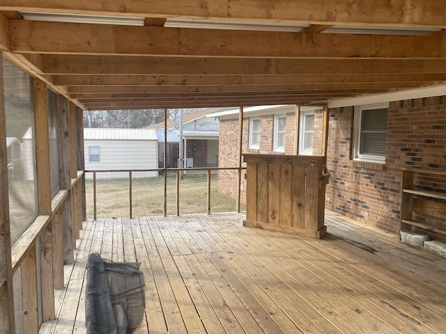 view of unfurnished sunroom