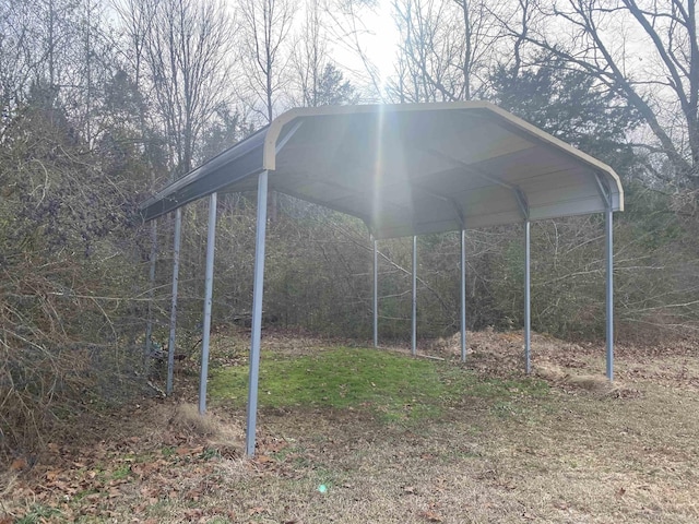 view of car parking featuring a carport