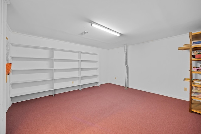 basement with carpet floors