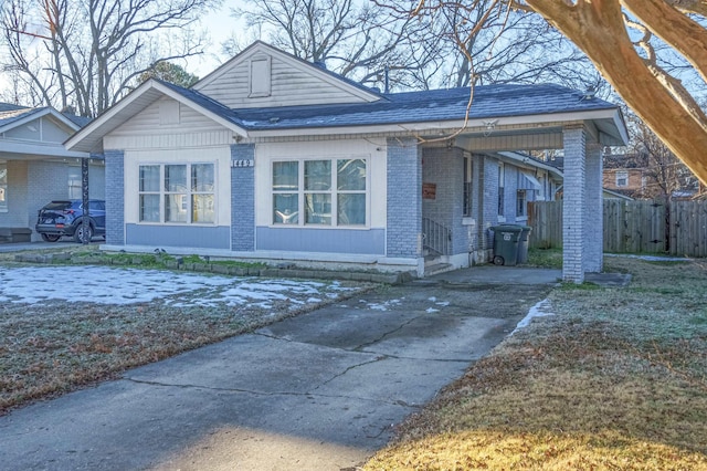 exterior space featuring a carport