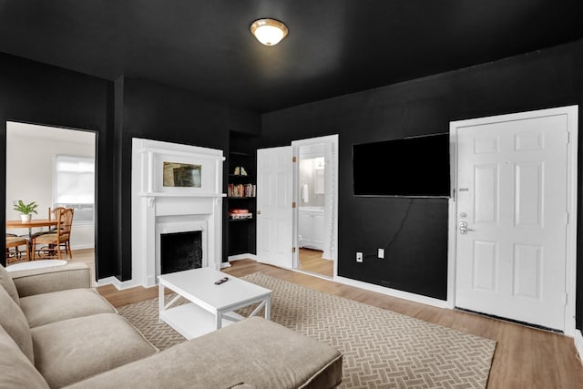 living room featuring wood-type flooring