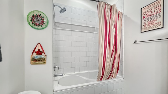 bathroom featuring shower / bath combination with curtain