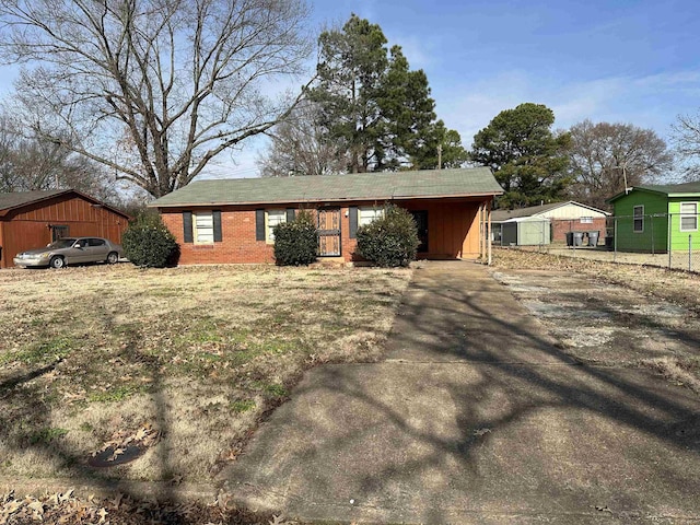 view of single story home