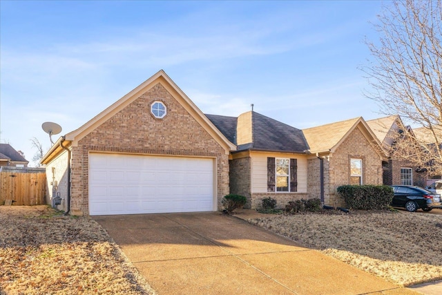 view of front facade with a garage