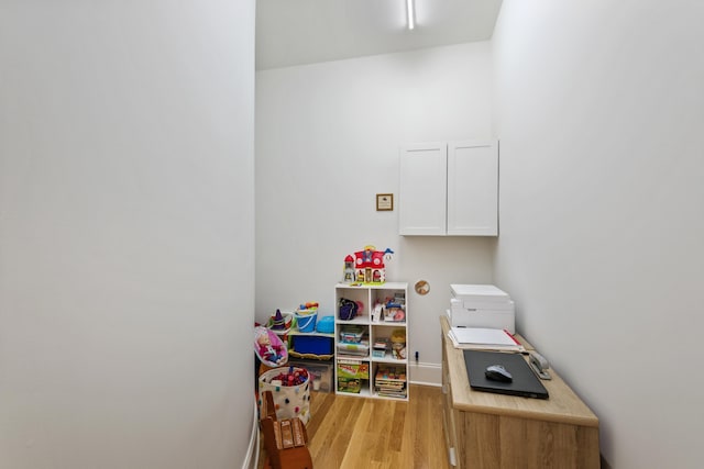 office space featuring light hardwood / wood-style flooring