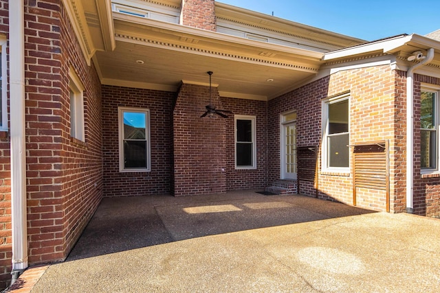 view of patio / terrace featuring ceiling fan