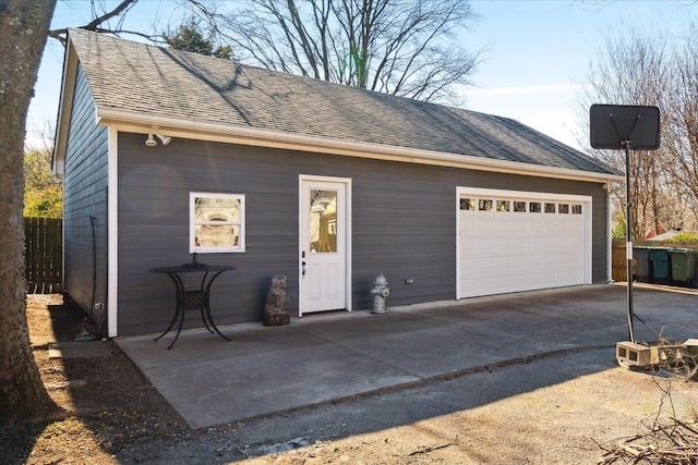 view of garage