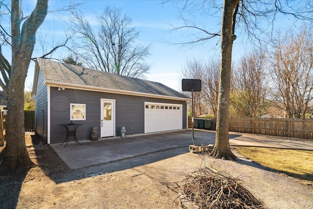 view of garage