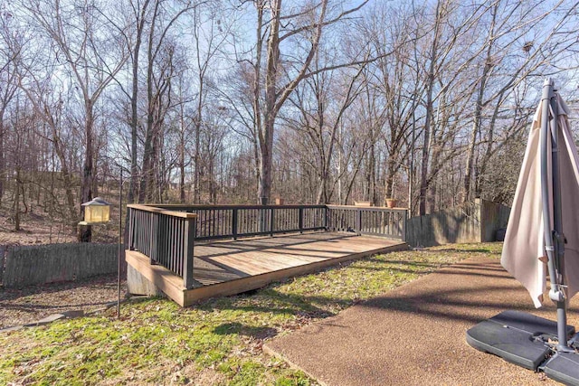 view of yard featuring a deck