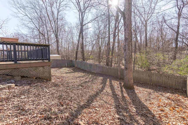 view of yard featuring a deck