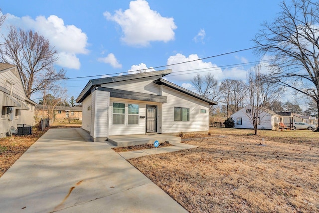 view of front of property with central AC unit