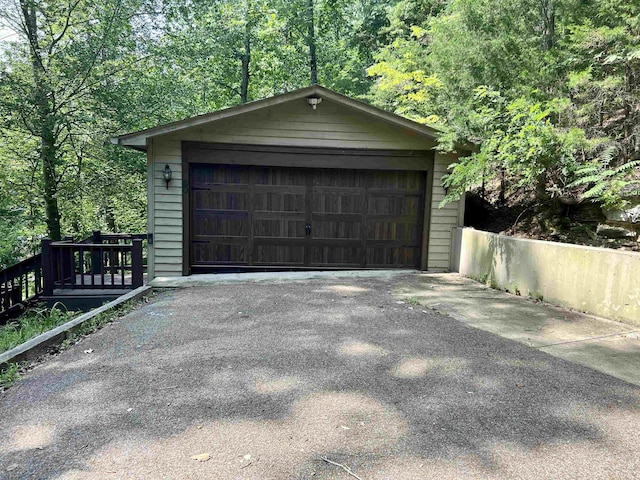 view of garage