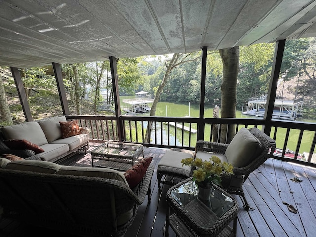 deck featuring an outdoor living space