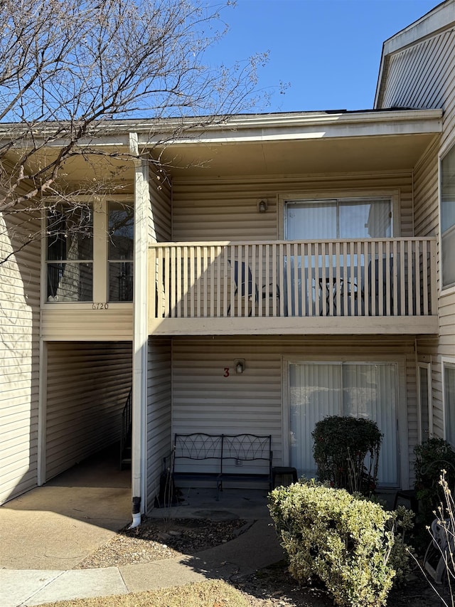 exterior space with a balcony