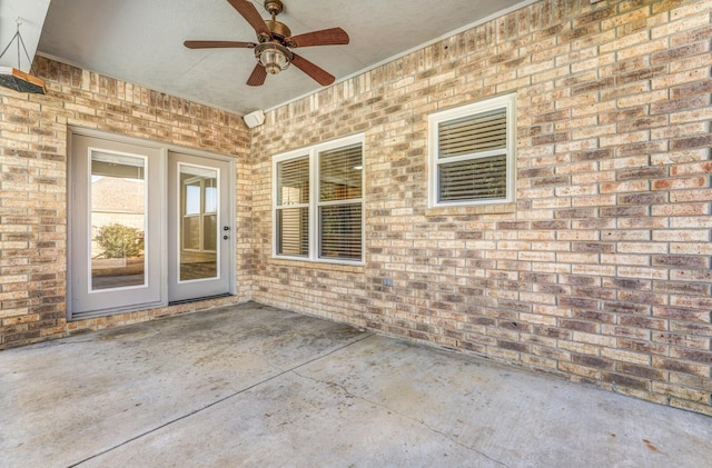 view of patio / terrace with ceiling fan