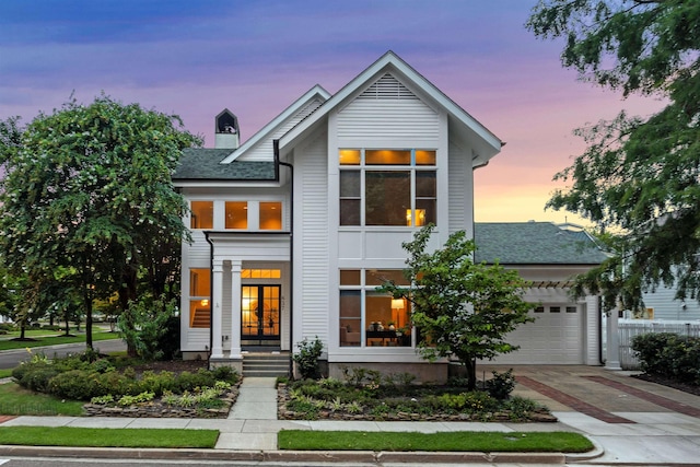 view of front of house featuring a garage