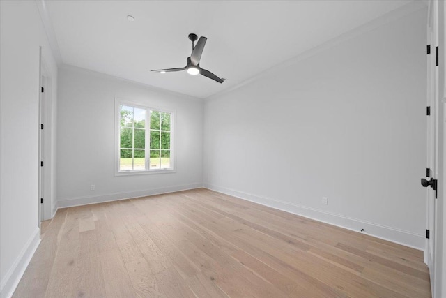 9170 Old Green Ln, Germantown, TN 38138 - empty room featuring light wood-type flooring, a ceiling fan, and crown molding