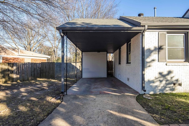 view of property exterior featuring a carport