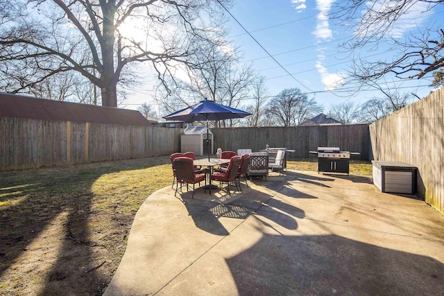 view of patio with grilling area