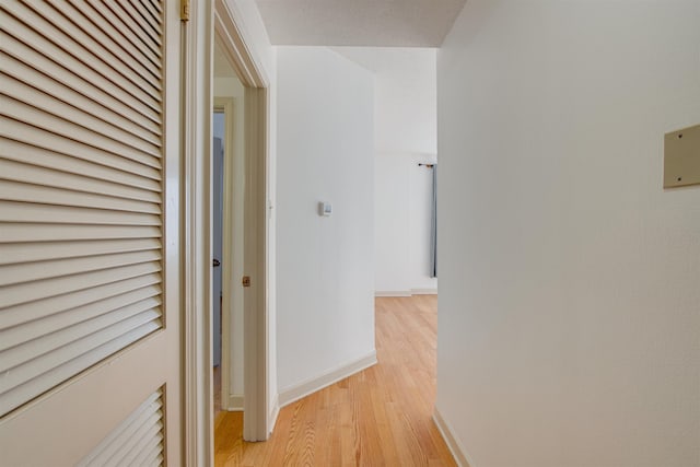 corridor featuring light hardwood / wood-style flooring