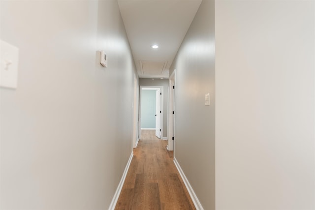 hall featuring light wood-type flooring