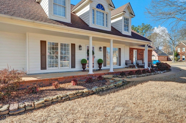 view of front of house with covered porch