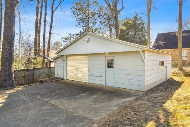 view of garage