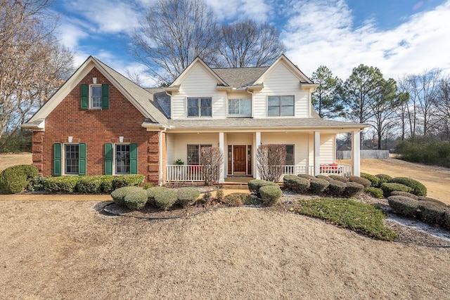 view of front of home featuring covered porch