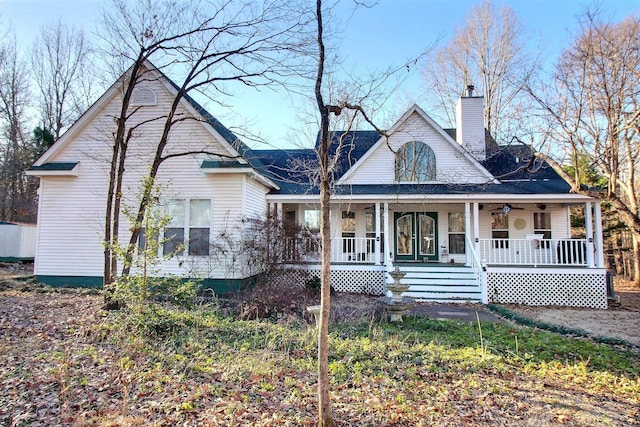 view of front of property with covered porch