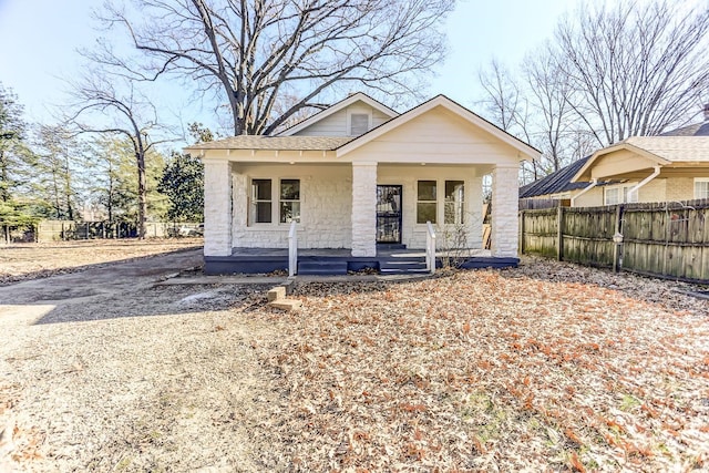 bungalow featuring covered porch