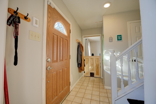 view of tiled foyer