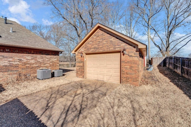 garage featuring central AC