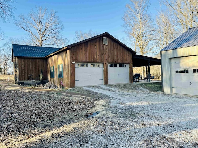 view of garage