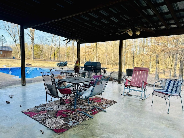 view of patio with a grill