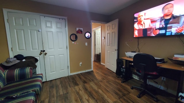 office featuring dark hardwood / wood-style floors