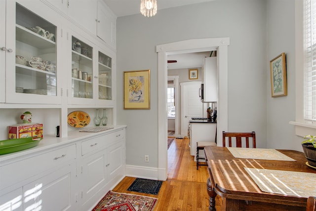 dining room featuring light hardwood / wood-style flooring