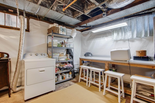 basement with washer / clothes dryer