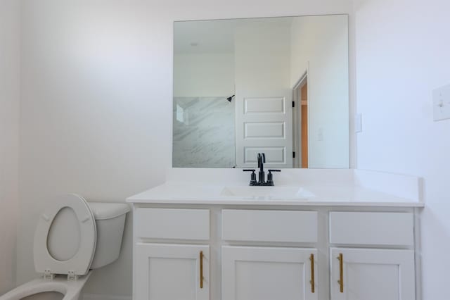 bathroom with toilet and vanity