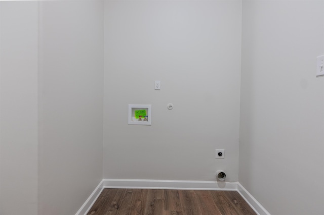 washroom with washer hookup, dark wood-type flooring, and electric dryer hookup