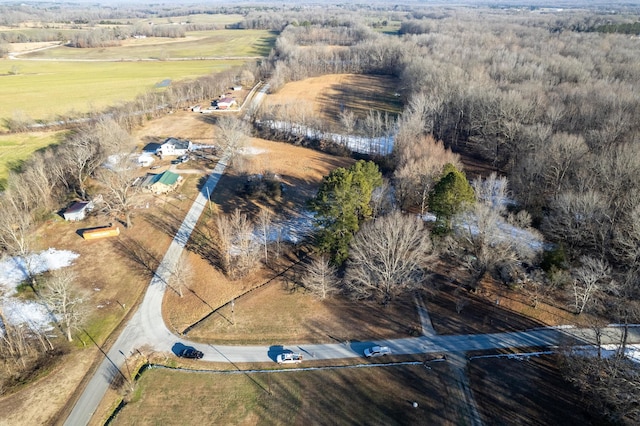 bird's eye view featuring a rural view
