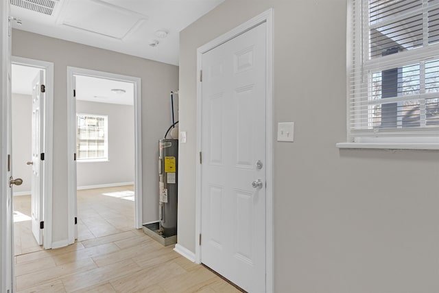 corridor with electric water heater