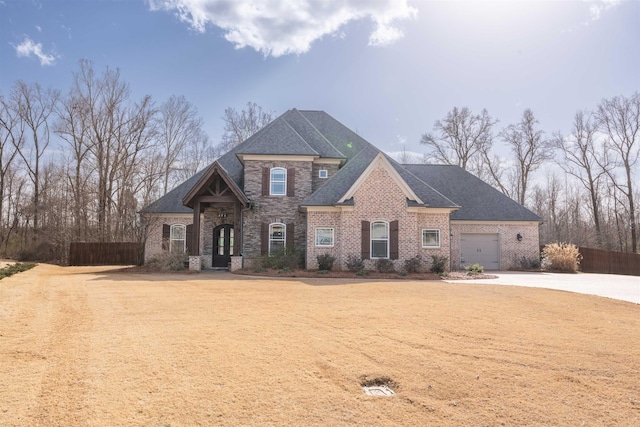 view of front of house with a garage