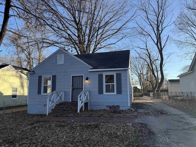 view of bungalow