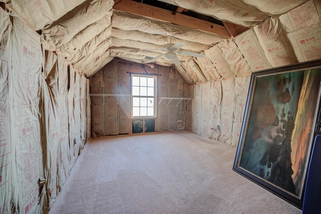 view of unfinished attic