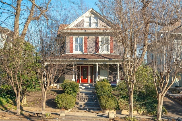 front facade with a porch