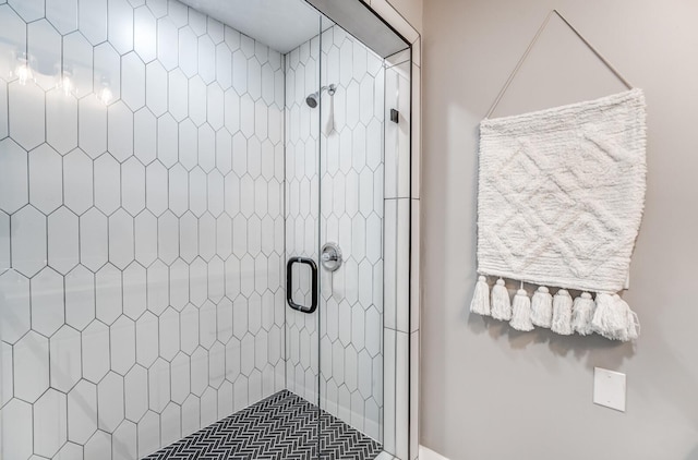 bathroom featuring an enclosed shower